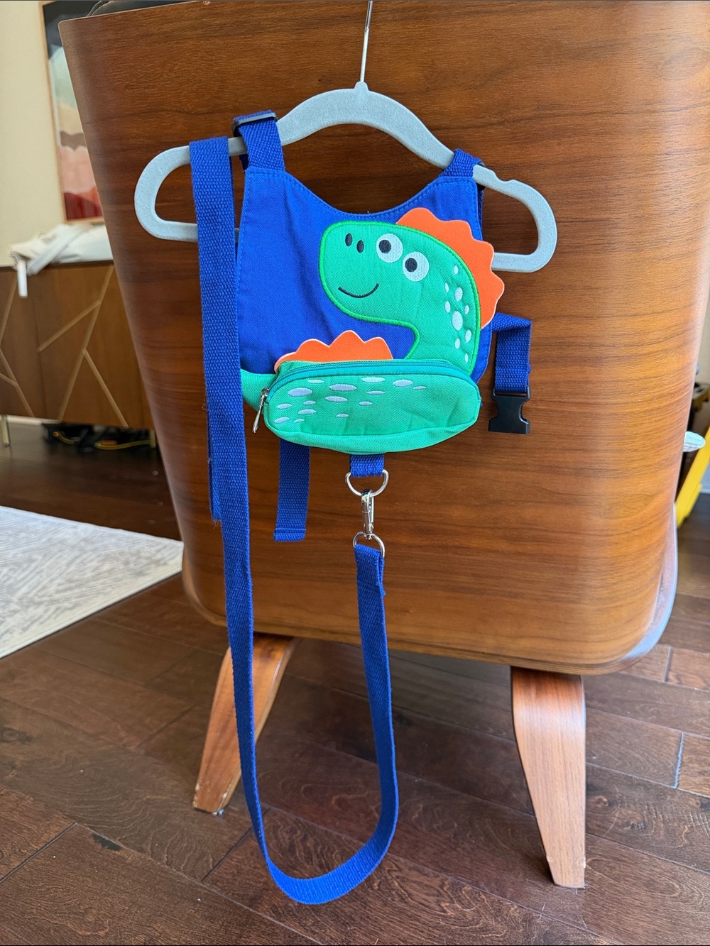 Toddler Dinosaur Safety Harness Leash Backpack - Blue & Green